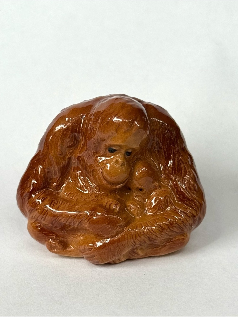 Vintage Hagen Renaker Orangutan Mama with Baby